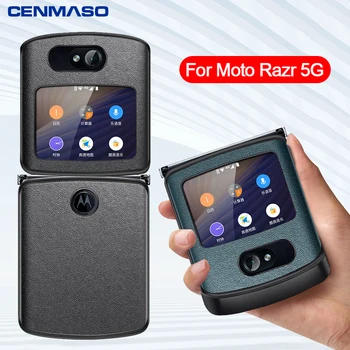 Pre Motorola Moto Razr 5G Prípade, Luxusné, Originálne Kožené Plastové PC Full Ochranné Zadné puzdro Pre Moto Razr 5G 2020 Verzia Kryt