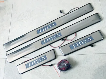 Pre Nissan Tiida 2005-2016 kvalitnej nehrdzavejúcej ocele, LED prah stráže anti-scratch ochranu dekorácie Auta styling