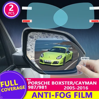 Pre Porsche Boxster/Cayman 987 981 Spätné Zrkadlo Film HD Anti-Fog Anti-Scratch Rainproof Auto Zrkadlo Nálepky, Auto Príslušenstvo