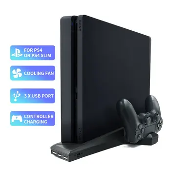 Pre PS4/PS4 Slim/PS4 Pro Zvislý Stojan s Chladiaci Ventilátor Dual Radič Nabíjačku Nabíjacej Stanice Pre SONY Playstation 4 Chladič