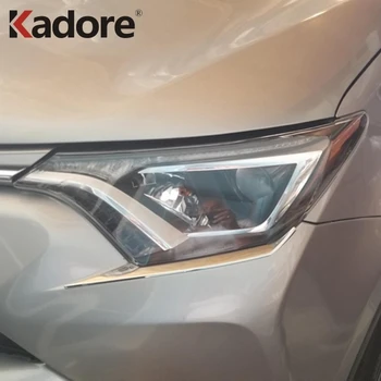 Pre Toyota RAV4 RAV 4 2016 2017 2018 ABS Chrome Predného Svetlometu Pásy Rám Svetlomet Dekorácie Kryt Výbava Auta Styling