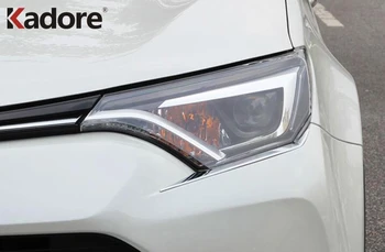 Pre Toyota RAV4 RAV 4 2016 2017 2018 ABS Chrome Predného Svetlometu Pásy Rám Svetlomet Dekorácie Kryt Výbava Auta Styling