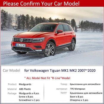 Pre Volkswagen VW Tiguan MK1 MK2 2007~2020 Auto Blato Klapky Predné Zadný Blatník Splash Stráže Blatník Mudflaps 2016 2017 2018