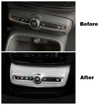 Pre Volvo XC40 2019-2021 Centrálne Ovládanie Audio Nastavenie Gombíka klimatizácia AC Prepnúť Tlačidlo Dekorácie Rám, Kryt Výbava ABS