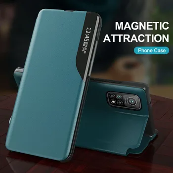 Pre Xiao 10 TON Pro 10 TON POCO M3 X3 NFC Smart View Magnetické Kožené puzdro Flip pre Redmi Poznámka 8 Pro 8T 9c 9a Stojan Knihy Kryt Telefónu