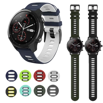 Pre Xiao Huami Amazfit Stratos Pace 2 2S/ GTS/GTR 42mm Dve farebné silikónové nahradenie Náramok, hodinky, Náramok príslušenstvo