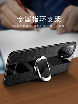 Pre Xiao Mi 11 Prípade Luxusné Mäkké Silikónové Plexisklo S Prsteň Stáť Magnet ochranný Zadný Kryt puzdro pre xiao mi 11 Shell