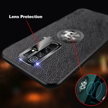 Pre Xiao Redmi 9A Shockproof Telefón Prípade Krúžok Držiak Matný PU Kožené Objektív Kryt Na ochranu Xiao Redmi 9