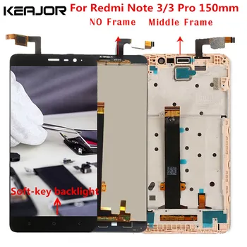 Pre Xiao Redmi Poznámka 3 LCD Displej TestedAAA Lcd Displej+Dotykový Displej so stredným Rámom/Soft-keybacklight pre Redmi Poznámka 3 Pro