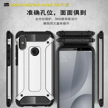 Pre Xiao Redmi Poznámka 5 Prípade Silikónové Gumy Brnenie Pevného PC Phone Prípade Pre Xiao Redmi Poznámka 5 Pro Kryt Pre Xiao Redmi Poznámka 5