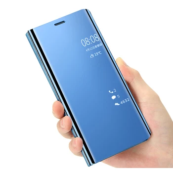 Pre Xiao Redmi Poznámka 8 Pro Kryt S Shockproof PU Kože Flip Zrkadlo Inteligentný Luxusný Telefón puzdro Pre Xiao Redmi Poznámka 8T 8 T