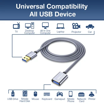 Predlžovací Kábel USB JSAUX USB 3.0 A Samec na USB Žena PS4 TV SSD Extender Kábel 5Gbps Prenos Dát USB Flash Disk Klávesnica
