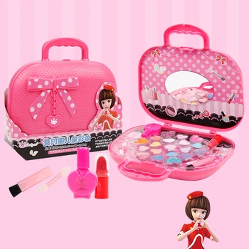 Predstierať, že Hrať Dieťa tvoria Hračky Ružový make-up Set Kozmetiky make-up Okno Princezná Bezpečné, netoxické Rúž, lak na Nechty Dievča Hračka Dary