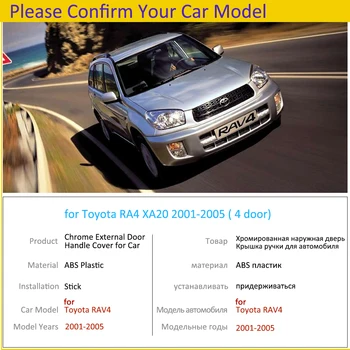 Prehliadač Chrome spracovávať Kryt Výbava Nastaviť pre Toyota RAV4 RAV 4 XA20 2001~2005 XA 20 Auto Príslušenstvo Nálepky Auto Styling 2002 2003 2004