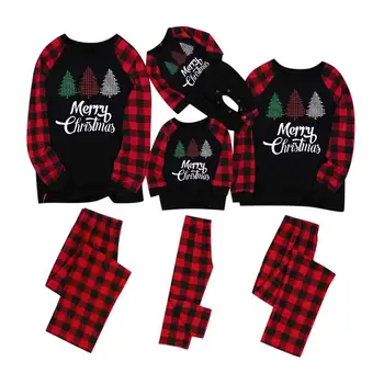 Prehoz Vianočné Pyžamo Rodiny Zodpovedajúce Oblečenie Vyzerať Maminku a Ma Sleepwear Oblečenie Matka, Otec, Dcéra/Syn/Detské Pyžamá Sady
