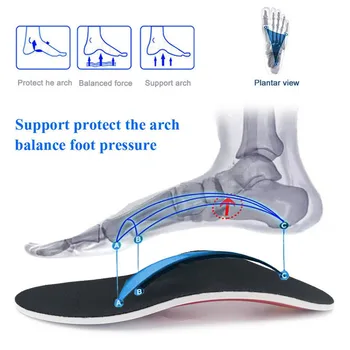 Premium Protetických Gel Vysokej Arch Support Vložky Gel Pad 3D Podpora Klenby Ploché Nohy Pre Ženy / Mužov ortopedické Nohy bolesť Unisex