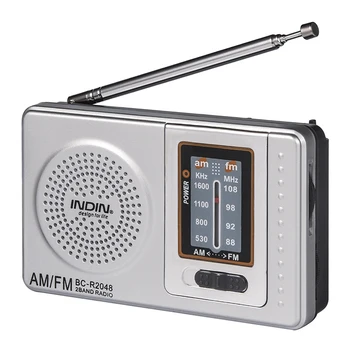 Prenosné AM/FM rádioprijímač Teleskopická Anténa Mini Vonkajšie Prenosné Vreckové Rádio Prijímač s Reproduktor a Zásuvky pre Slúchadlá