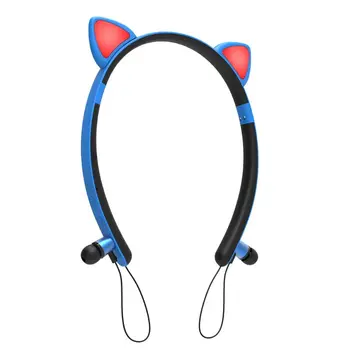 Prenosné Cute Cat Headsety Cartoon Žiariace Bezdrôtová 5.0 Magnetické Slúchadlá pre Dievča, Darček