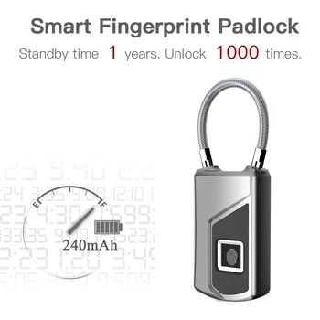 Prenosné Dvere Smart Odtlačkov prstov Zámok IP66 Nepremokavé Thumbprint 0,5 s Rýchle Odomknutie Taška Zásuvky Kufor