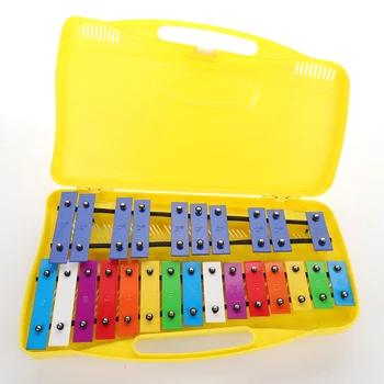 Prenosné Farebné 25 Poznámky Xylophone Rytmus Bicích Hudobných Vzdelávacích Výučby Nástroj Hračka s 2 Paličky pre Deti