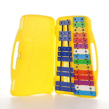 Prenosné Farebné 25 Poznámky Xylophone Rytmus Bicích Hudobných Vzdelávacích Výučby Nástroj Hračka s 2 Paličky pre Deti