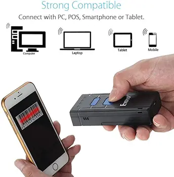 Prenosné káblové a 2,4 G bezdrôtová čiarových kódov, mini ručný CCD čítačka čiarových kódov, vhodný pre POS, iPad, iPhone