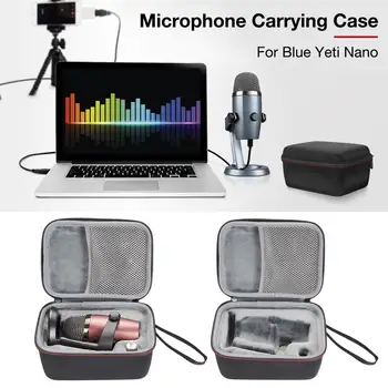Prenosné puzdro Skladovanie Taška Mikrofón Shockproof Cestovné EVA Prípade Pevného Úložný Box Puzdro Pre Blue Yeti Nano