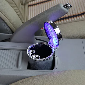 Prenosné S LED Svetlom Auto Popolník Auto Vzduchu Vetranie Fajčenie Pohár Popolník Zmeniť Farbe Interiéru