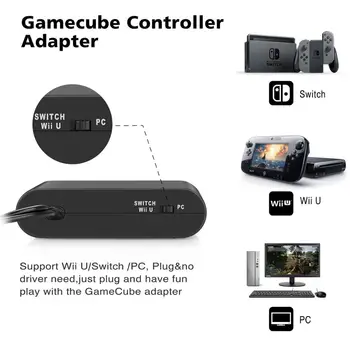 Prenosné USB Adaptér Converter, 4 Porty Pre Wii-U PC Prepínač Prevodník Pre PC Hra Príslušenstvo Pre GameCube Radiče