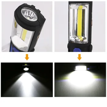 Prenosné USB Nabíjateľné KLASU Nočné Svetlo Baterka LED Baterkou Svietidlo Pracovné Svetlo Camping Lampa s vstavanú Batériu Magnet Háčik