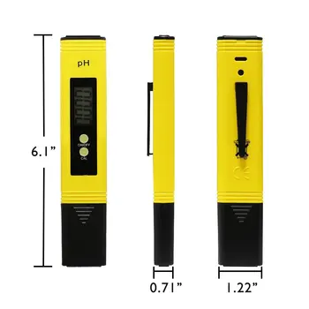 Prenosný Digitálny PH Meter Tester Pero Ukazovateľ PH 0.0-14.0 PH Vysokú Presnosť 0.1 pre Nápojov, Potravín Lab PH Monitor S 2 Kalibrácia