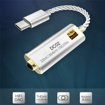 Prenosný Slúchadlový Zosilňovač Adaptér pre iBasso DC01 DC02 USB DAC pre Android PC Tablety 2,5 mm, 3,5 mm HiFi Najme Adaptér Typ-C