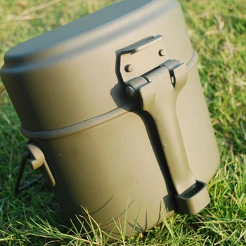 Prežitie Riad Dlhý Sieťový Nepresakuje Prenosné Odolné Zelená Pena Outdoor Camping Hliníkové Lunch Box Kontajner Turistika Vojenské