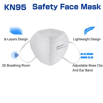 Priedušná pleťové Masky Filtrácie Adaptabilné Úst Masky 5-Vrstva FFP2 PM2.5 Anti-Fog Silné Ochranné Úst Úrovni Ochranné Masky