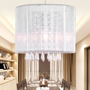 Priemer 25 cm Kryštál Prívesok Svetlo Pre Jedáleň Biele E27 Crystal Okrúhle Lampy, Svetlá Obývacia Izba