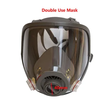Priemyselné Dvojité Použitie Plnú Tvár Plynové Masky Facepiece Maľovanie Striekaním Chemické Respirátor Prachotesný plynové masky Nahradiť 6100 Typ