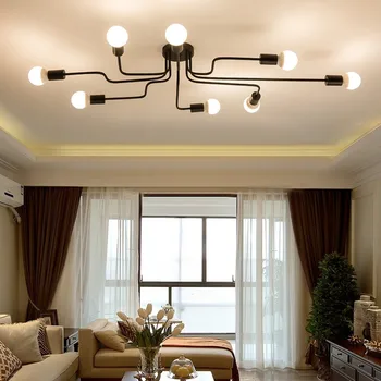 Priemyselné Stropné svietidlo Moderného Železa Spider Plafondlamp LED Ročníka, Obývacia Izba, Spálňa Stropné Lampy, Flush Mount Lampara Techo