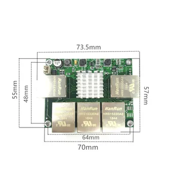 Priemyselný Ethernet Switch Modul 5 Porty Unmanaged10/100/1000mbps PCBA rada OEM Auto-detekčných Portov PCBA rada OEM