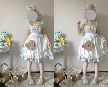 Princess tea party kawaii dievča gotický op cosplay top ročník tričko roztomilý čipky hore bowknot lolita cos loli