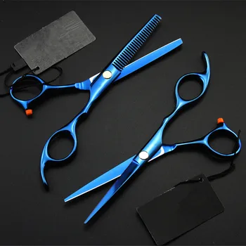 Prispôsobiť japonsko 440c 6 / 5.5 palcový strih vlasov nožnice tvoria rednutie holič náradie nožnice na rezanie makas kadernícke nožnice nastaviť