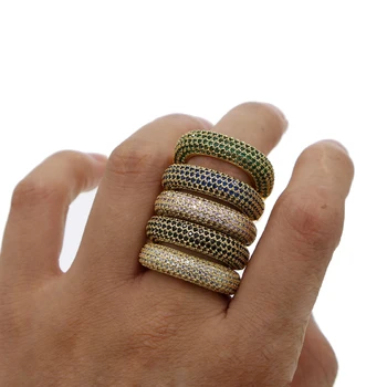 Prispôsobiť široko oválne krúžok splnenie viacerých farieb cz zicron mužov prst krúžky klasické mužské punk style šperky priateľ dar
