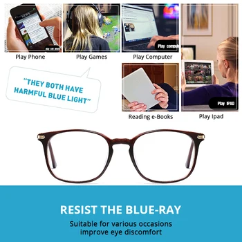 Pro Acme Modré Svetlo Blokuje Okuliare Ženy Muži TR90 Štvorcový Rám Bluelight Okuliare UV Ochrany Herný Počítač Okuliare PC1642
