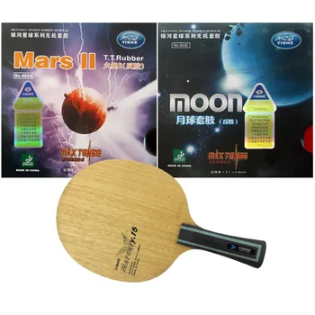 Pro Stolný Tenis, PingPong Combo Raketa Galaxy YINHE Ortuť 15 Mars s II a Mesiac Factory Naladení Gumy Dlho Shakehand FL