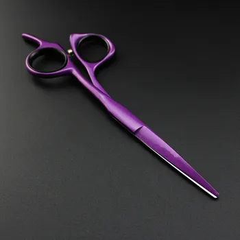 Profesionálne japonsko ocele 440 5 5.5 6 palcový fialové vlasy nožnice na rezanie holič makas účes nožnice nožnice na plech kadernícke nožnice