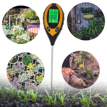 Profesionálne Pôdne PH Meter 4 In1 LCD Teplota Solárneho Vlhkosť, PH Záhradné Pôdy Tester LCD Displej 30% off