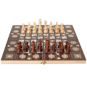 Profesionálne Šach Drevené Skladacie Šach 3-v-1, Doskové Hry, Hračky Skladacia Šachovnici Cestovné Hry Šach Pre Deti