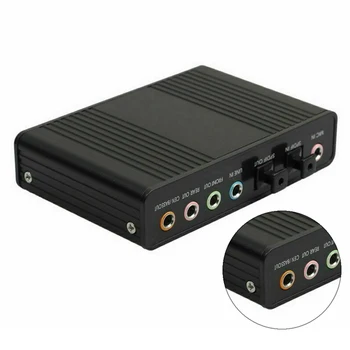 Profesionálny USB Zvuková Karta 6 Kanálov 5.1 Optické Externé Zvukové Karty Converter, SPDIF, USB Optická pre Notebook Ploche