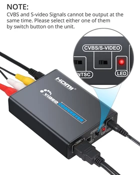 Proster HDMI Kompozitné 3RCA AV S-Video R/L Audio Vdieo Converter Adaptér Upscaler 720P/1080P RCA Kábel pre PS3 XboxBlue-Ray