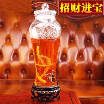 Prázdne non-viesť hrubé sklo fľaše vína enzým barel jar s ťuknite na položku tradičnej Čínskej medicíny alkoholické nápoje a fľaša ženšen fľaša vína