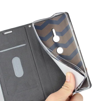 Prémiové Kožené puzdro pre Sony Xperia XZ2 Ultra-Tenké Business Flip Cover Prípade XZ2 Magnetické adsorpcie Prípade + 1 ozdobná šnúrka na uniforme